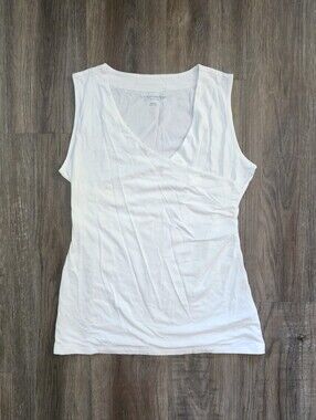 Soft Surroundings White V-Neck Sleeveless Tank
